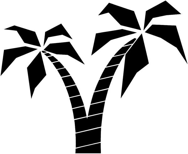 Palm trees vinyl sticker. Customize on line. Vacations Trips Attractions 051-0193